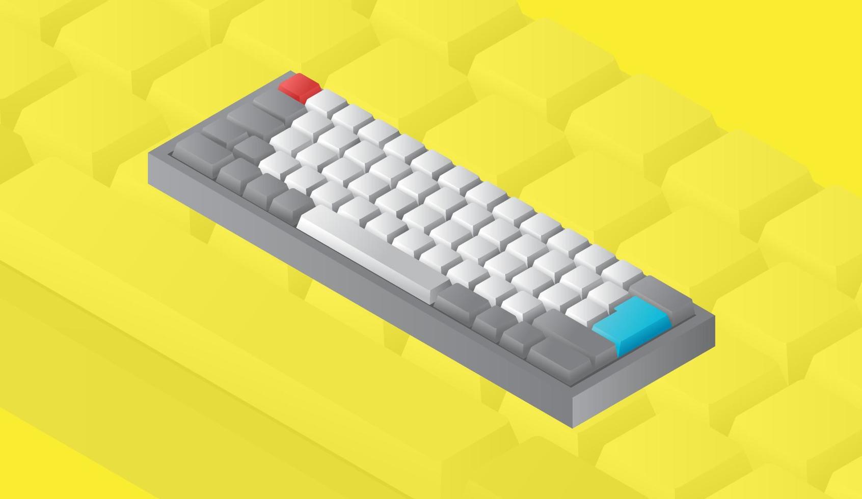 keyboard mechanical isometric vector