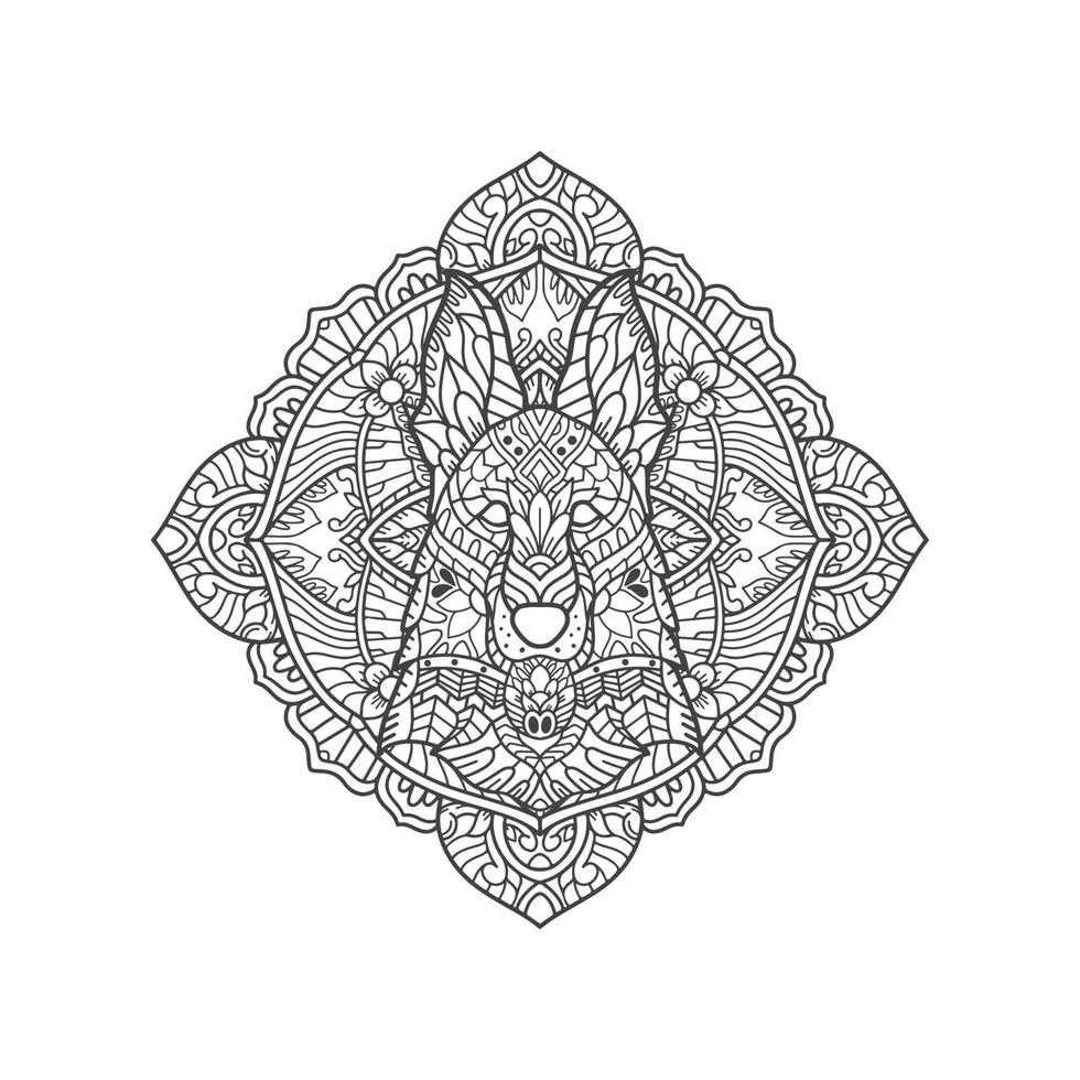 Dog Head Mandala illustration vector