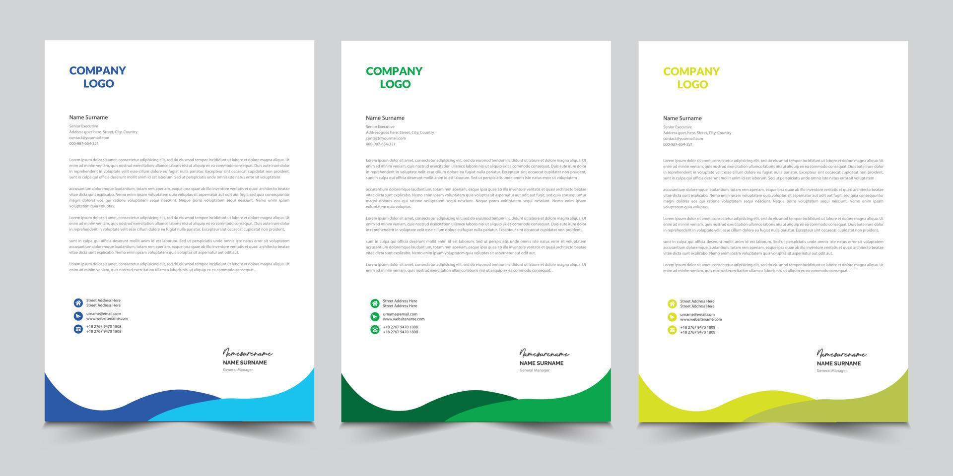 Modern company letterhead vector