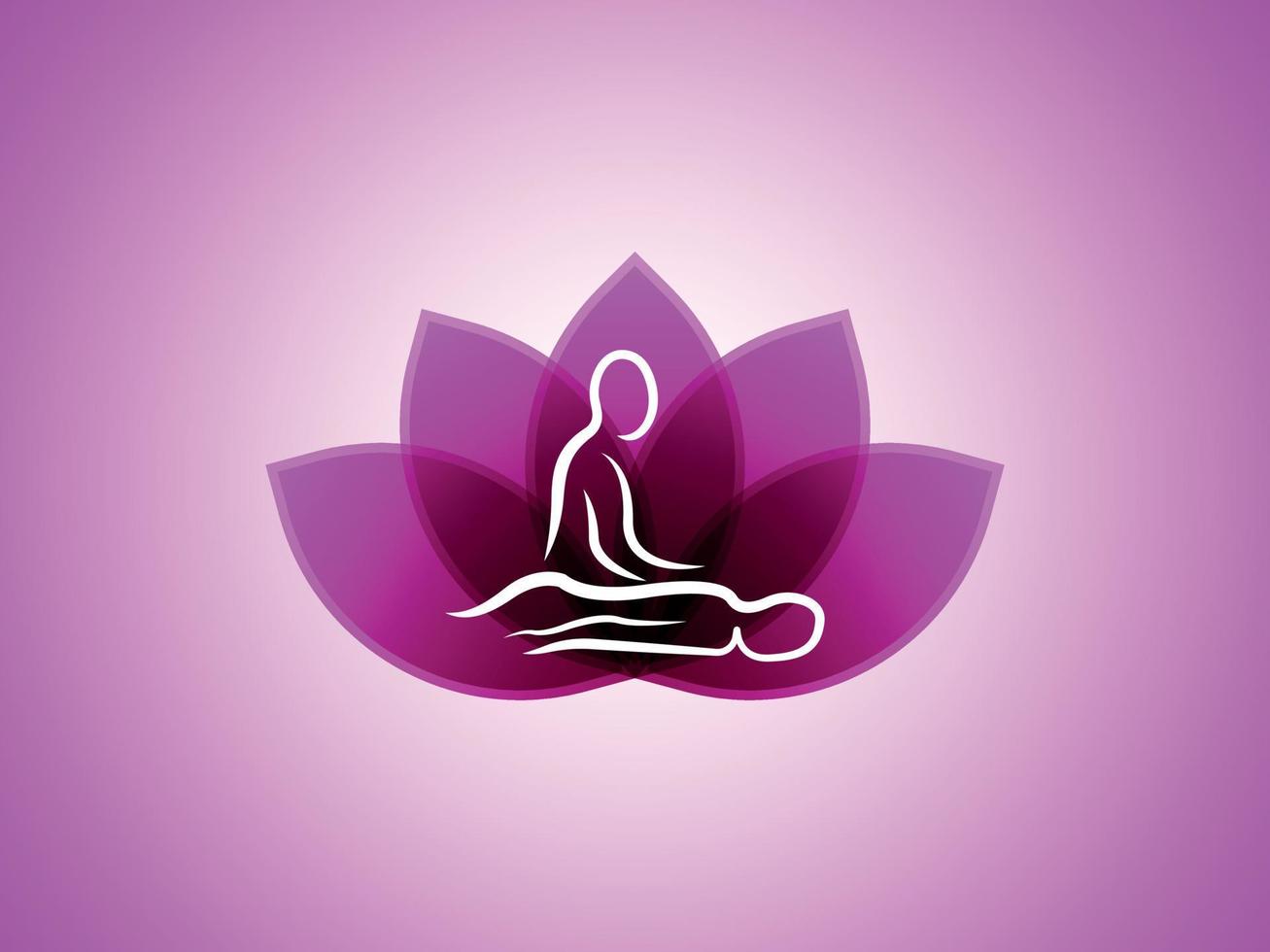 masaje corporal spa logo vector cuerpo relajante terapia de masaje logo gradiente de color rosa