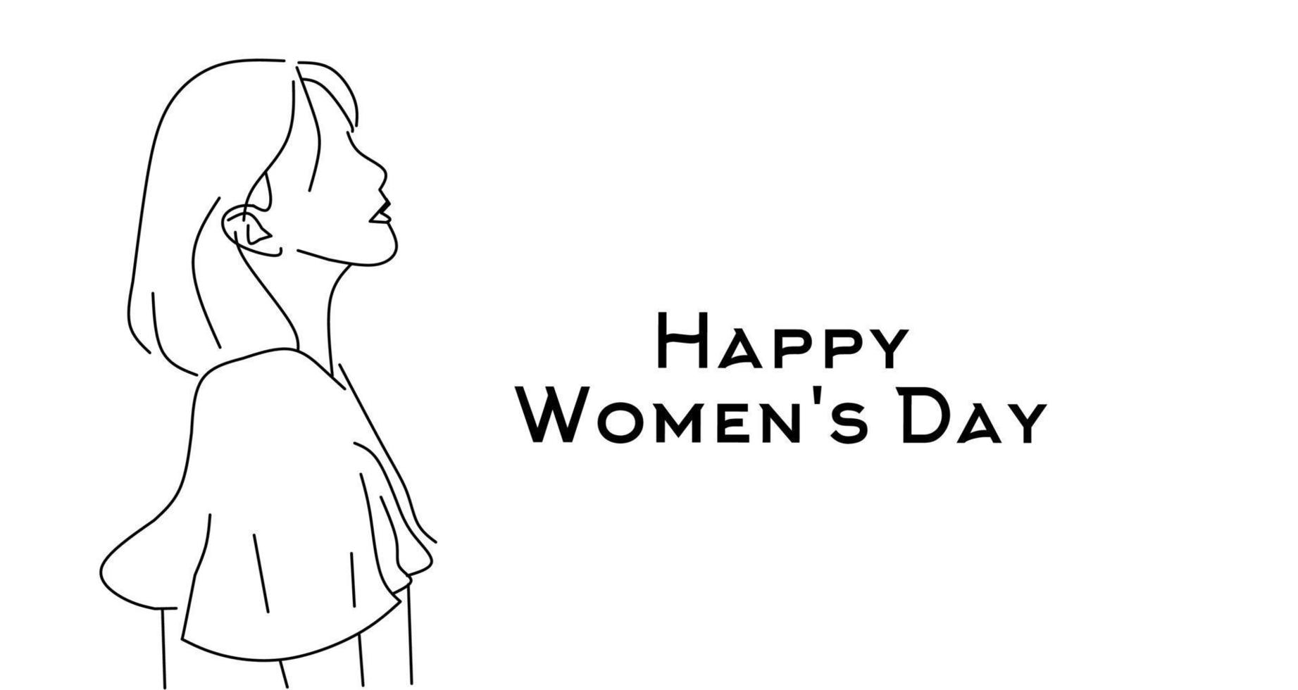 Happy international women's day. greeting card poster banner. vector illustration