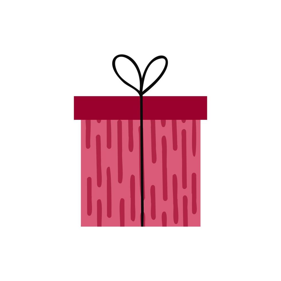 Gift box with red lid. Illustration for printing, backgrounds, covers and packaging. Image can be used for greeting cards, posters, stickers and textile. Isolated on white background. vector