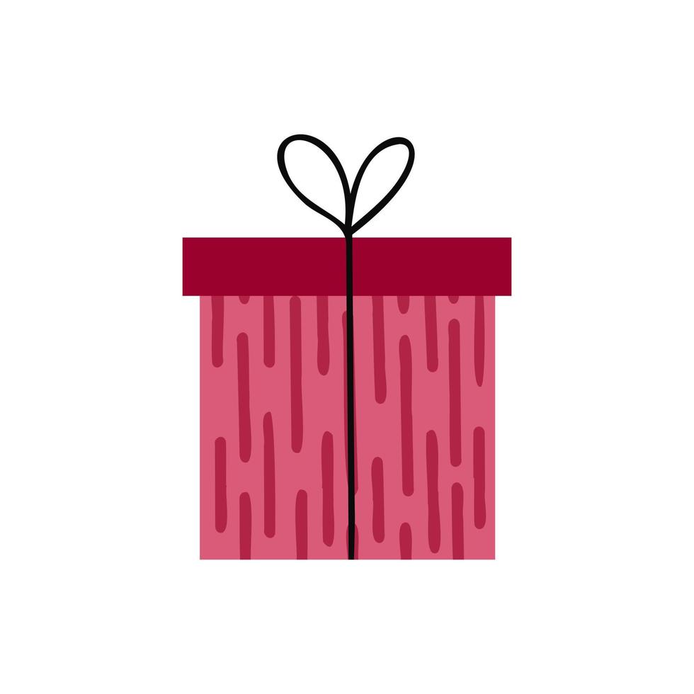 caja de regalo con tapa roja. ilustración para impresión, fondos, cubiertas y embalaje. la imagen se puede utilizar para tarjetas de felicitación, carteles, pegatinas y textiles. aislado sobre fondo blanco. vector