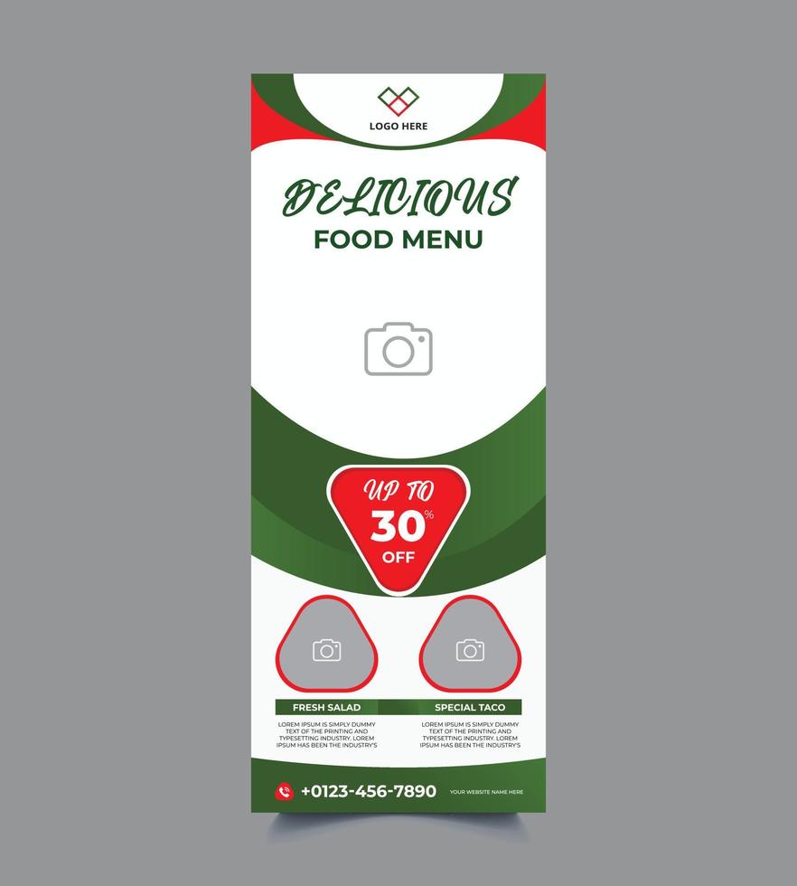 Vector food rollup banner design