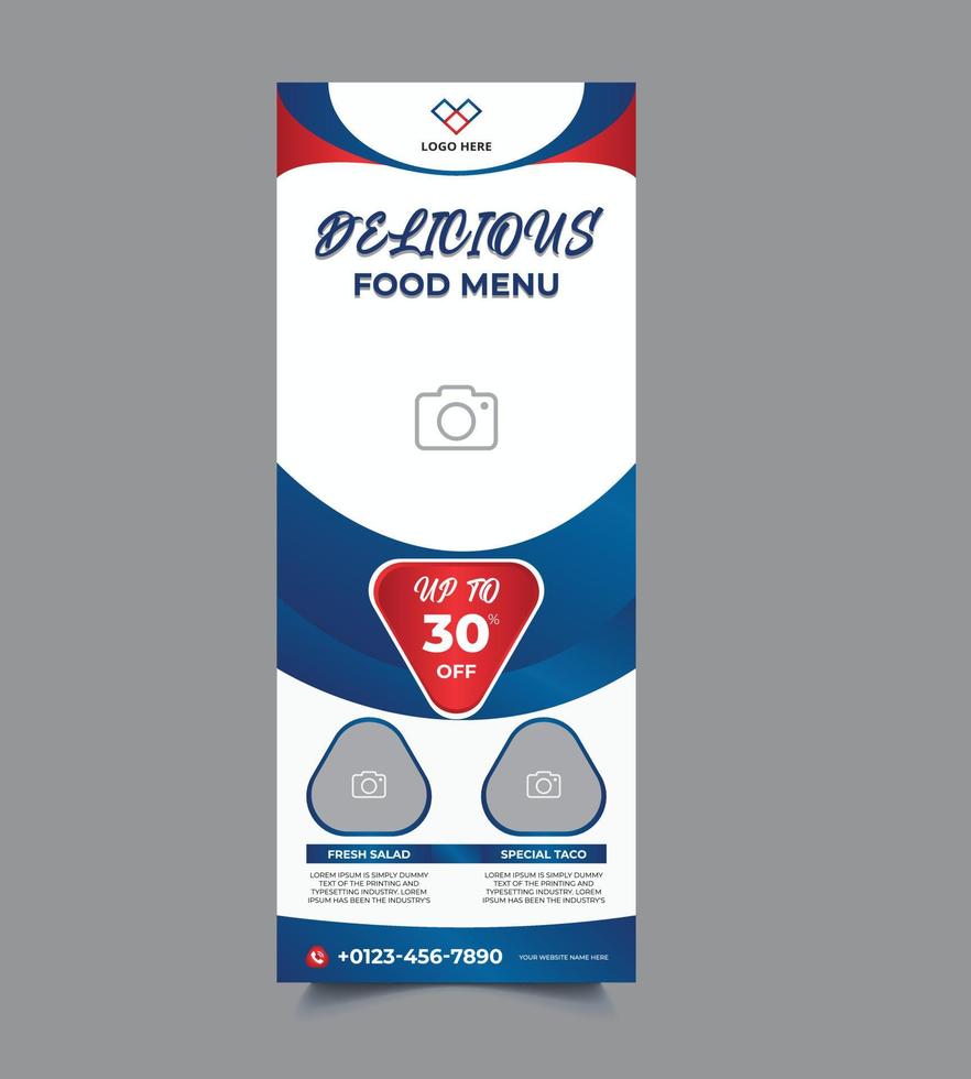 Vector food rollup banner design