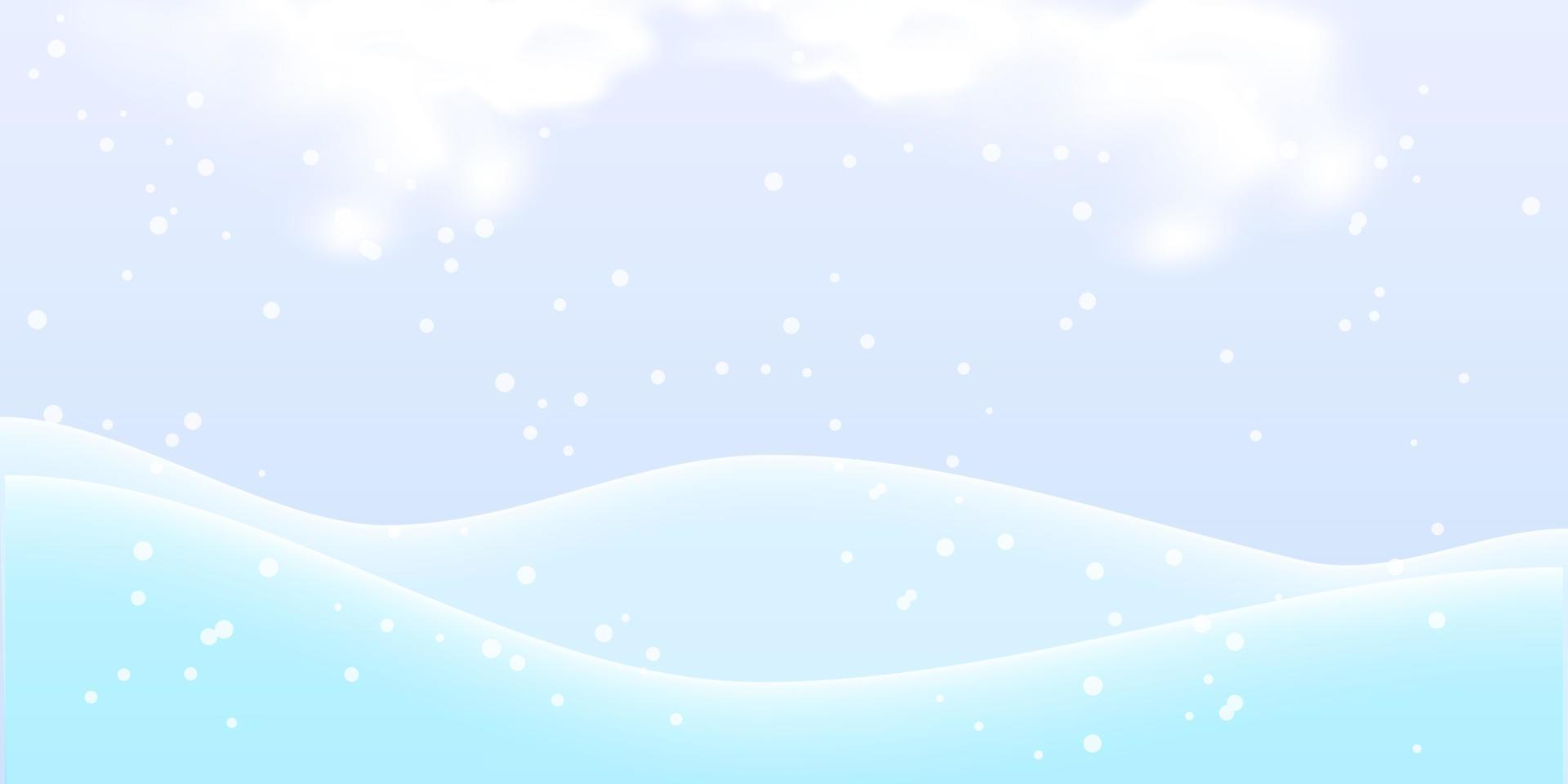 Natural winter christmas background with realistic sky, heavy snowfall, snowflakes. Winter landscape vector. vector