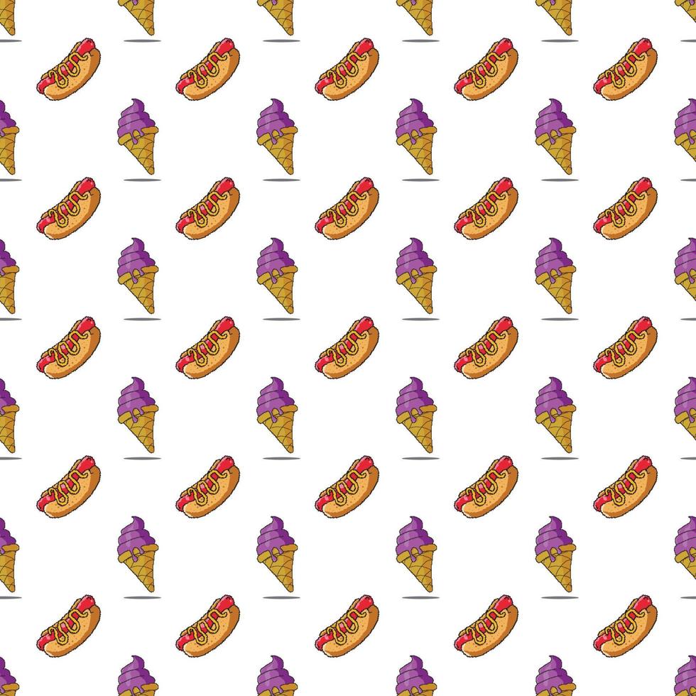 Asian food seamless cartoon pattern for all over design vector