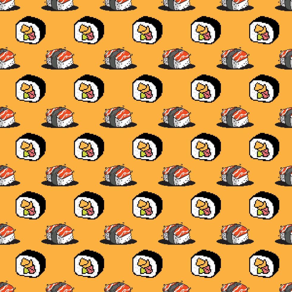 Asian food seamless cartoon pattern for all over design vector