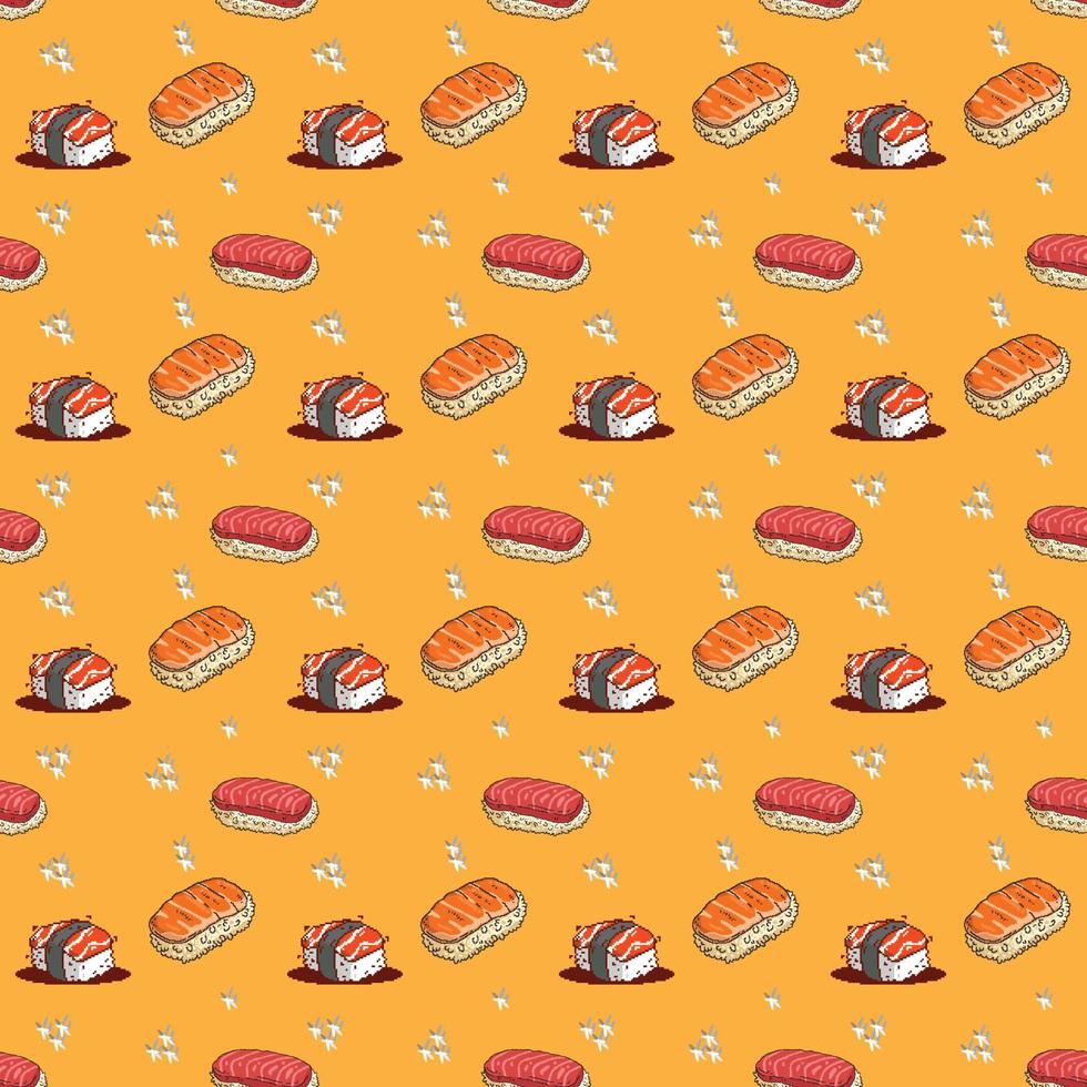 Asian food seamless cartoon pattern for all over design vector