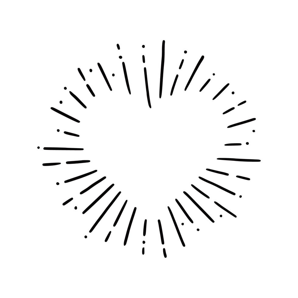 Heart shape burst. Hand drawn sketch vector