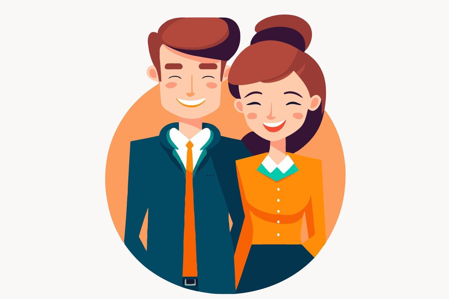 young couple portrait in love happy smiling joyful boy girl on valentine vector
