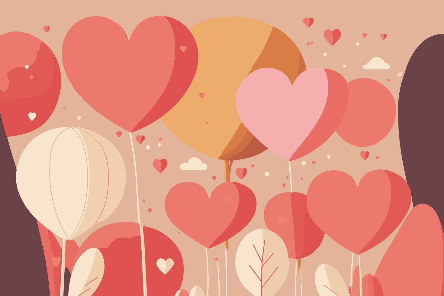 love heart Illustration of a Valentines Day Card background vector