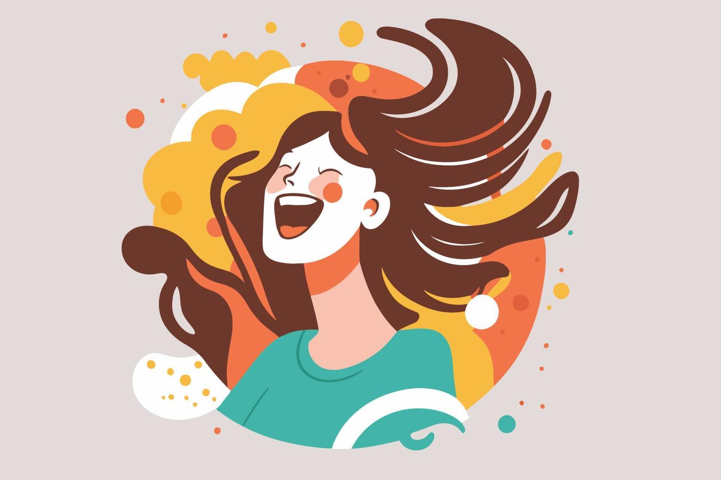 mujer sonriente feliz, enamorada retrato de niña alegre sonriente feliz vector