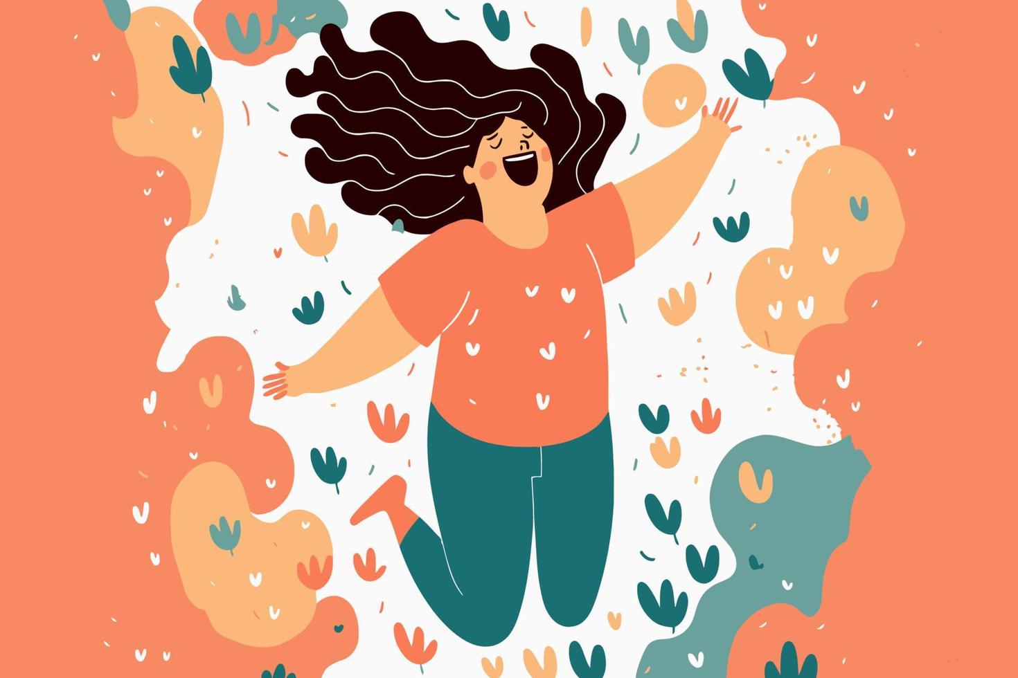 happy smiling woman, in love happy smiling joyful young girl portrait vector