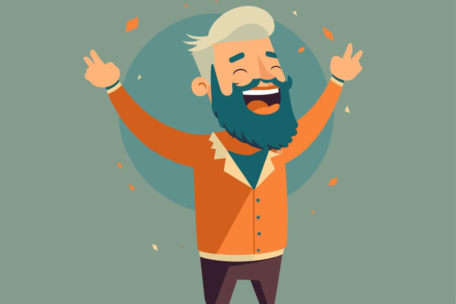 happy smiling success man,  Cheerful joyful young guy, boy portrait vector