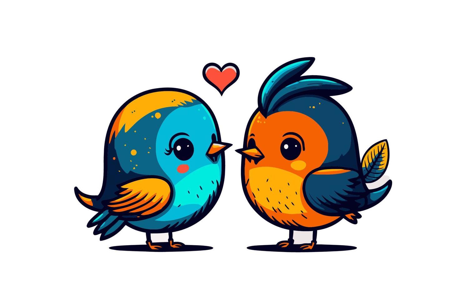 pareja de pájaros enamorados día de san valentín tarjeta invitación fondo vector