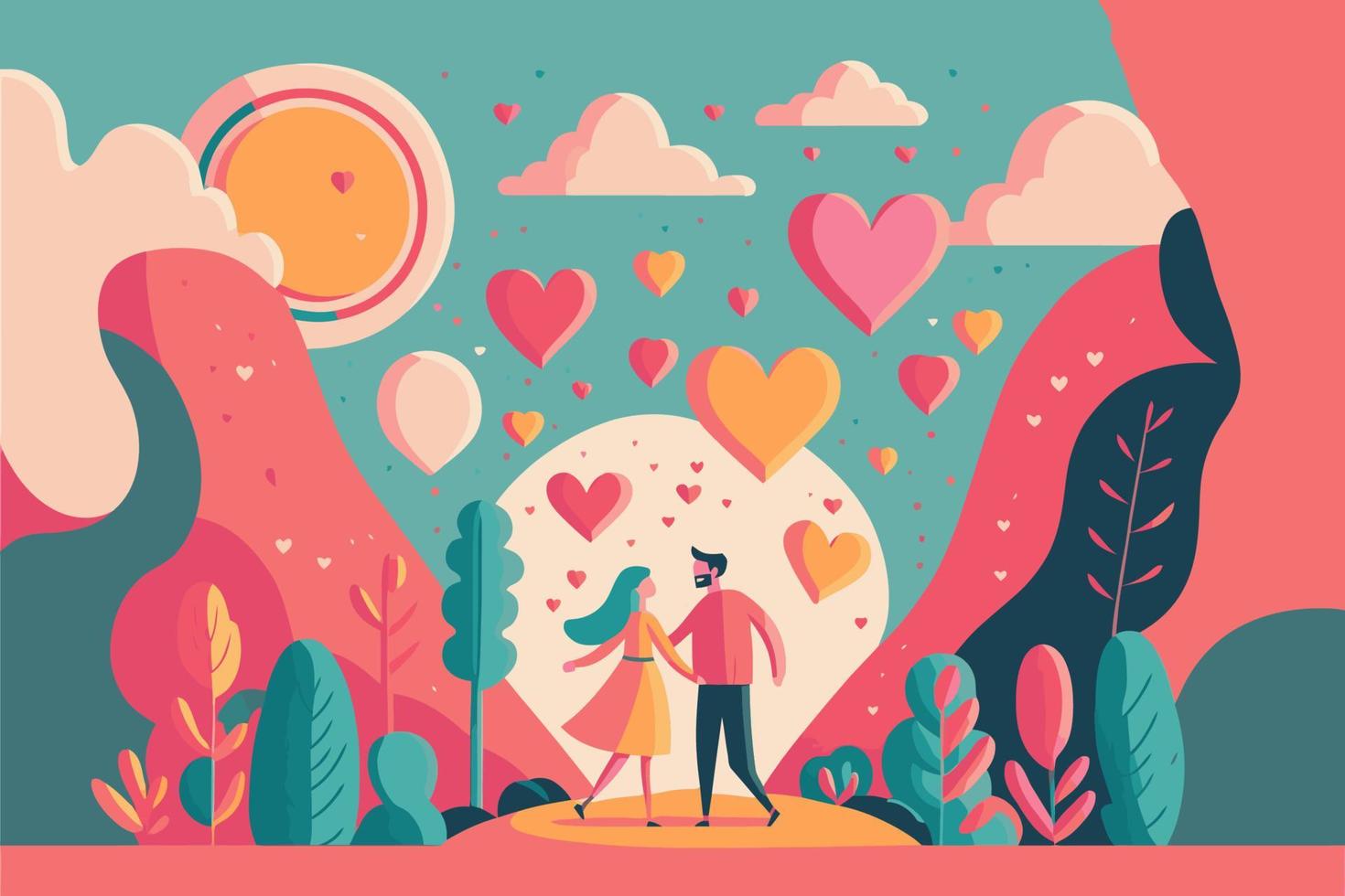 love heart Illustration of a Valentines Day Card background vector