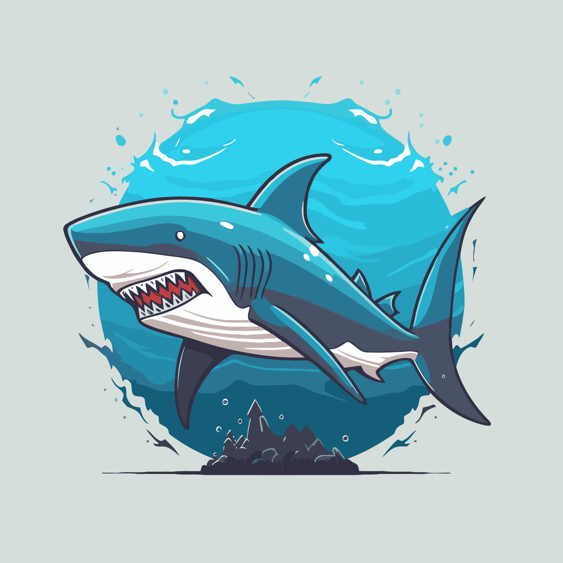angry blue shark logo character mascot icon funny cartoon vector style  16471532 Vector Art at Vecteezy