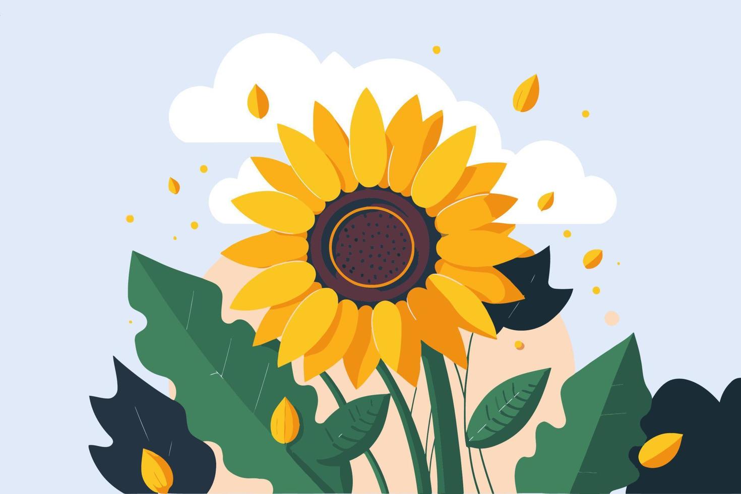 yellow sunflowers botanical summer background vector