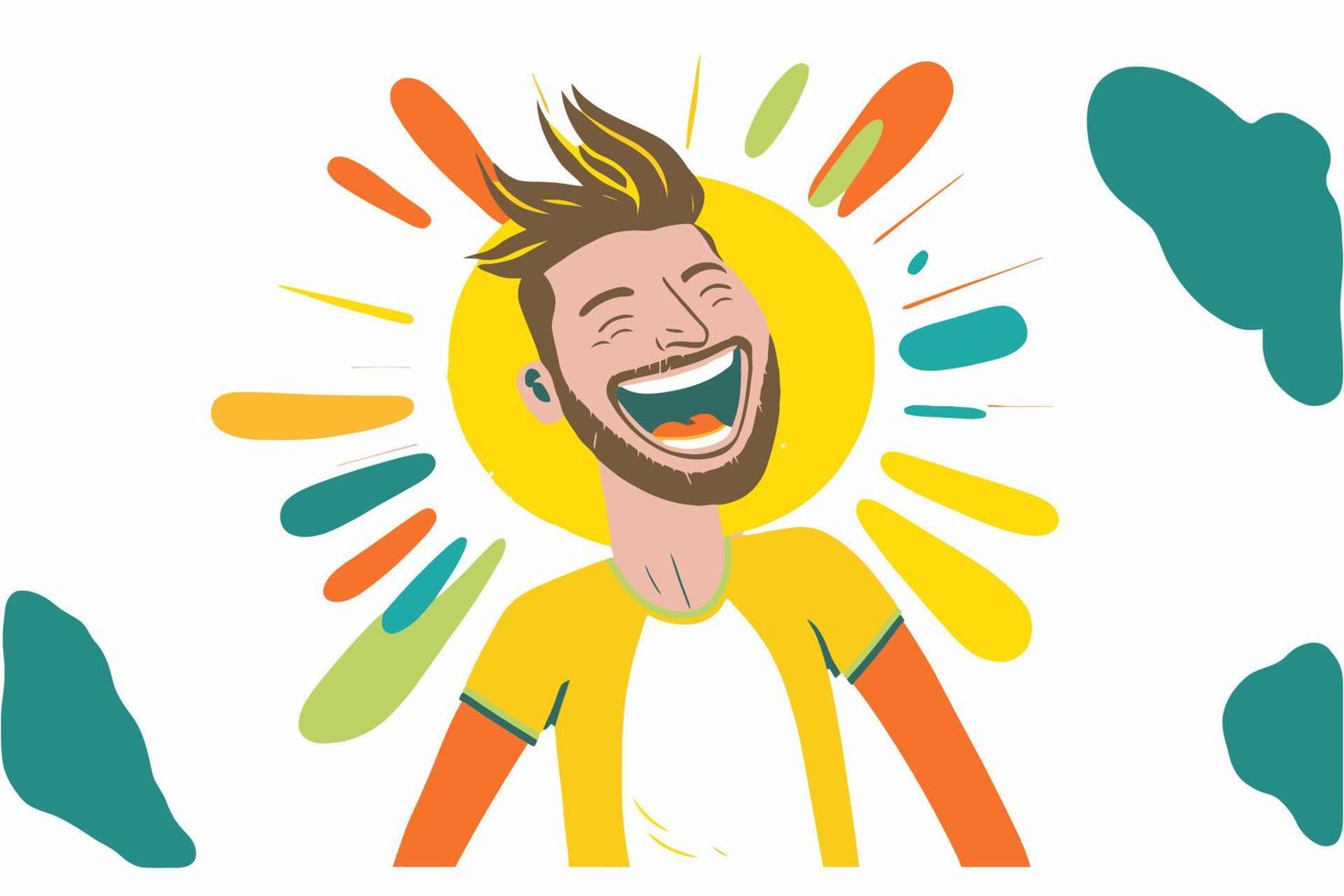 happy smiling success man,  Cheerful joyful young guy, boy portrait vector