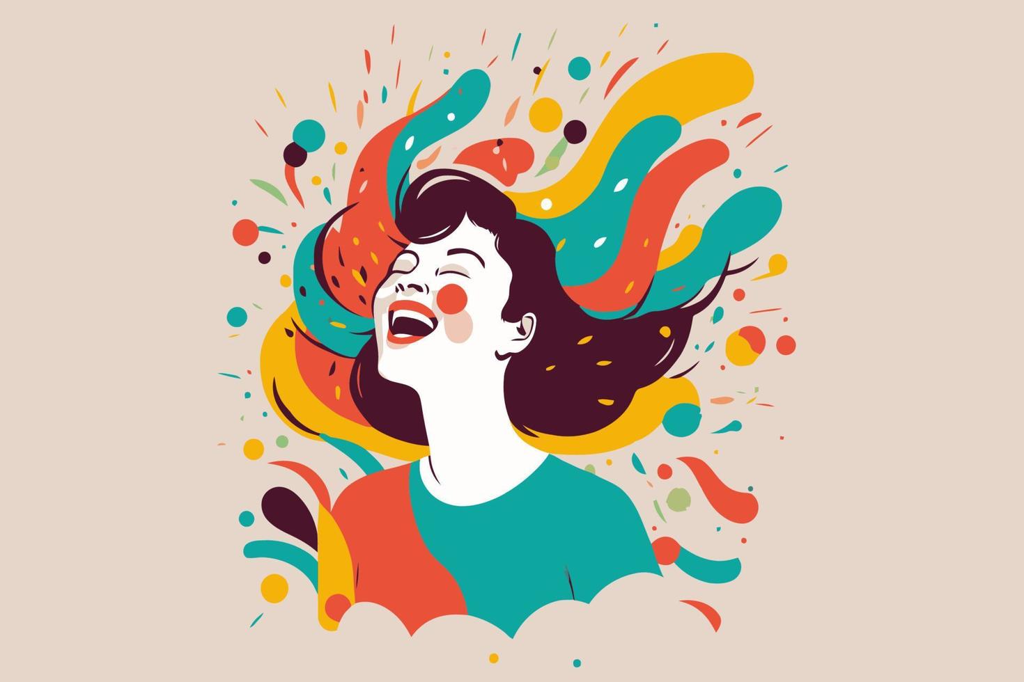 mujer sonriente feliz, enamorada retrato de niña alegre sonriente feliz vector