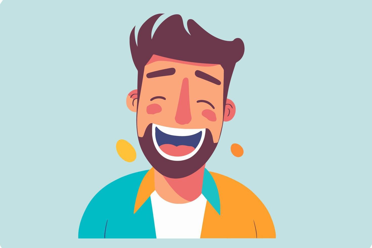 happy smiling success man,  Cheerful joyful young guy, boy portrait vector