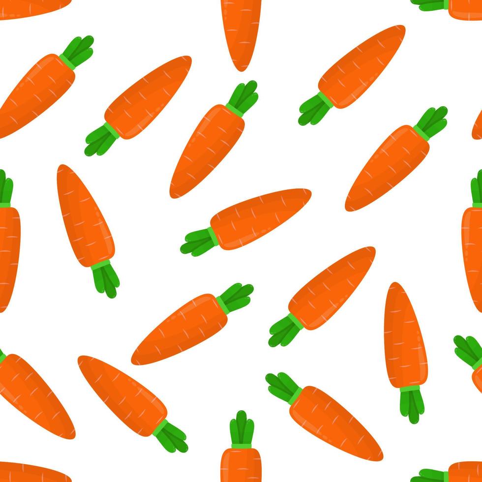 Seamless pattern with carrots on a white background. Cute textile pattern vector