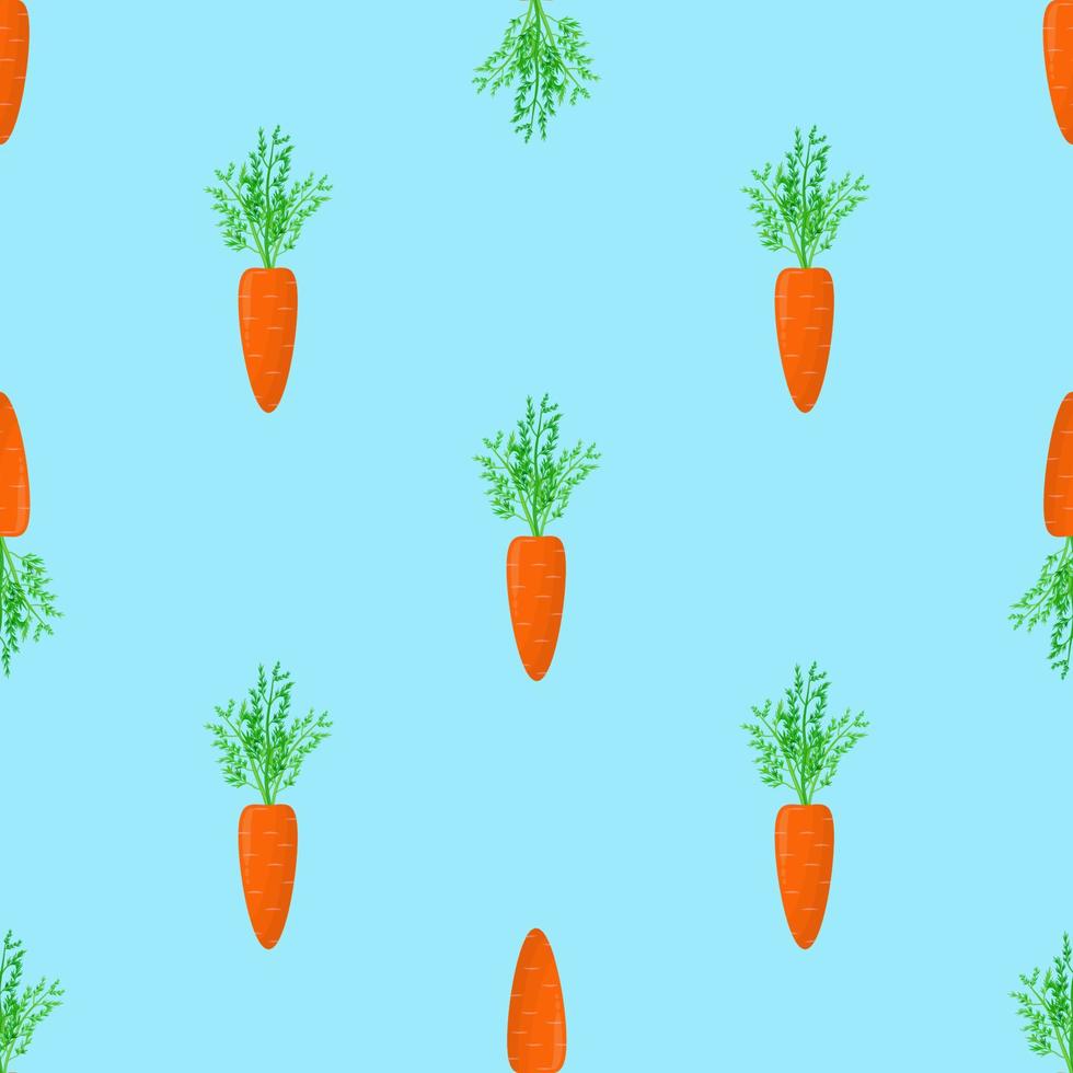 Seamless pattern with carrots on a blue background. Cute textile pattern vector