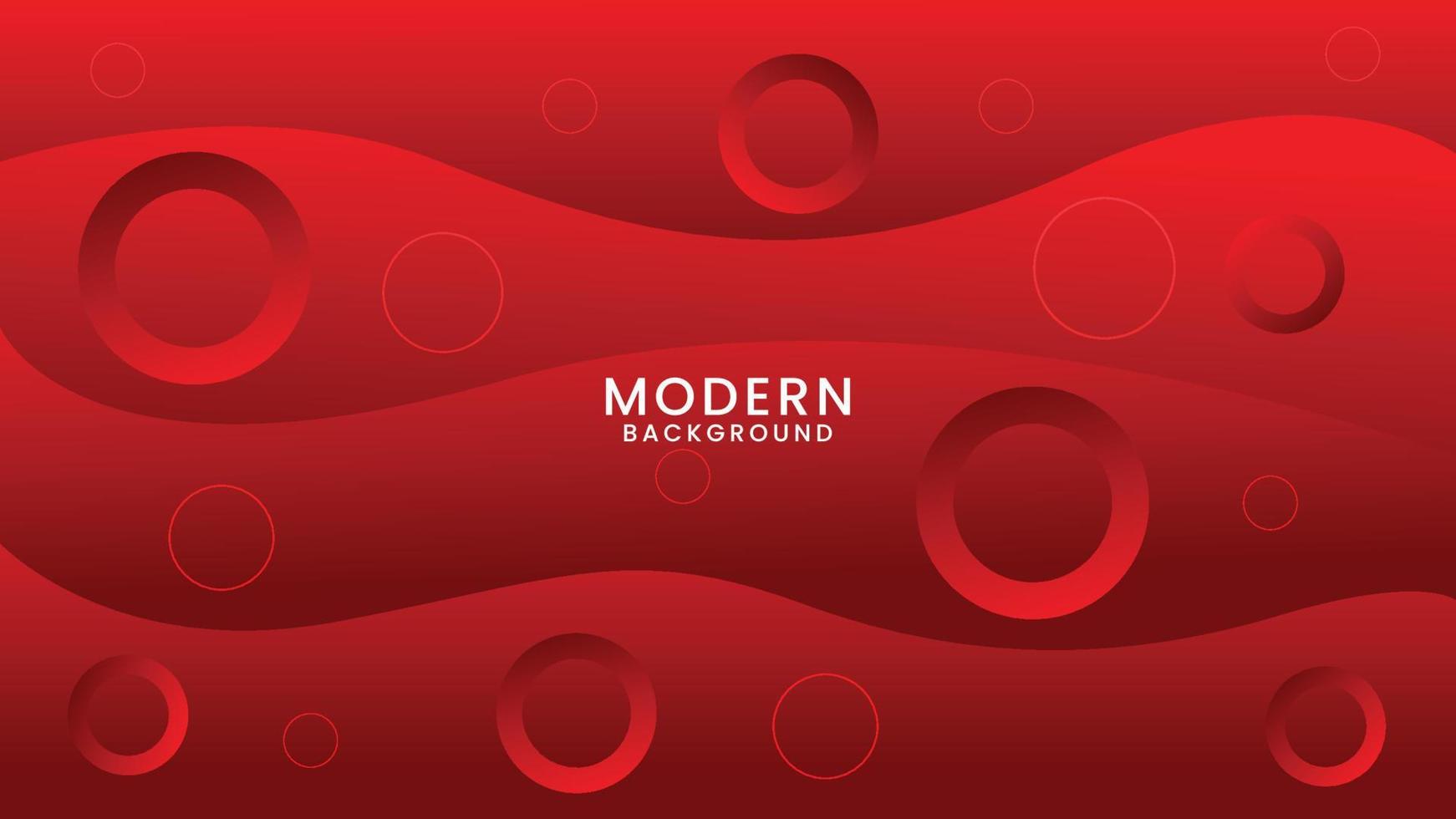 Modern Red Background With Circles Design Template vector