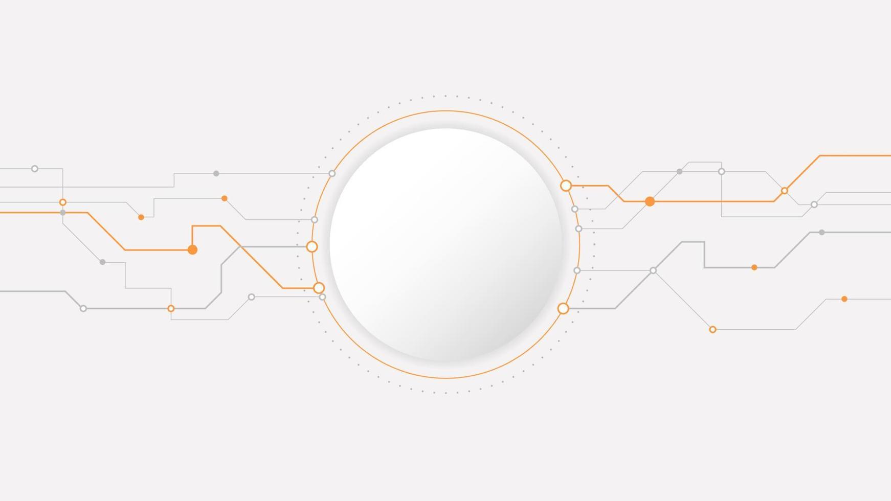 white grey circle technology background abstract. technology with line digital color grey, orange, dot, hi-tech, vector. circle technological for web banner, background, wallpaper, structure, object. vector