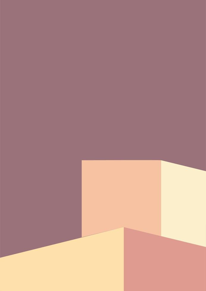 geometric architecture background with minimal design on tone color background. Geometric elements with abstract modern wall decoration. vector illustration