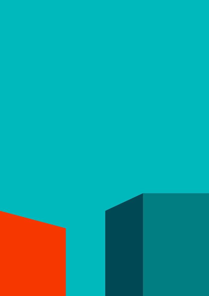 geometric architecture background with minimal design on tone color background. Geometric elements with abstract modern wall decoration. vector illustration