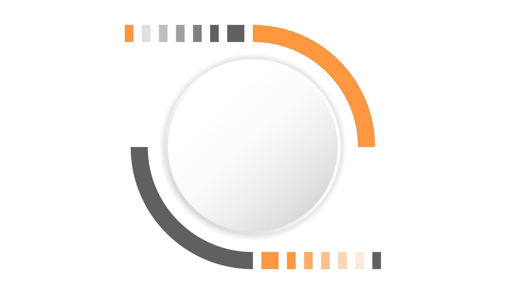 resumen de fondo de tecnología de círculo gris blanco. tecnología con línea digital color gris, naranja, punto, alta tecnología, vector. círculo tecnológico para banner web, fondo, papel tapiz, estructura, objeto. vector