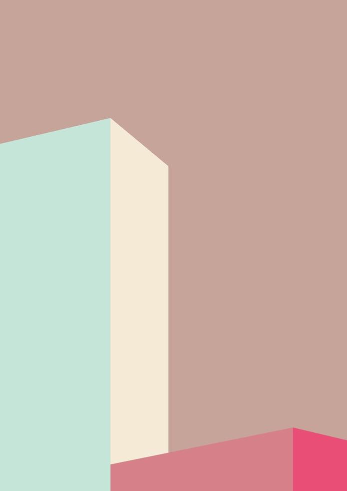fondo de arquitectura geométrica con diseño mínimo sobre fondo de color de tono. elementos geométricos con decoración de pared moderna abstracta. ilustración vectorial vector