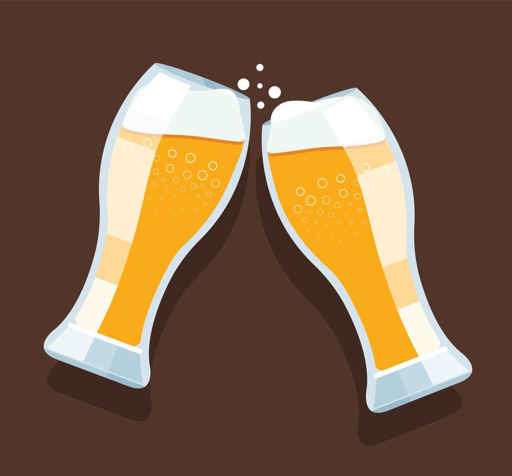 Cheers beer glasses vector illustration