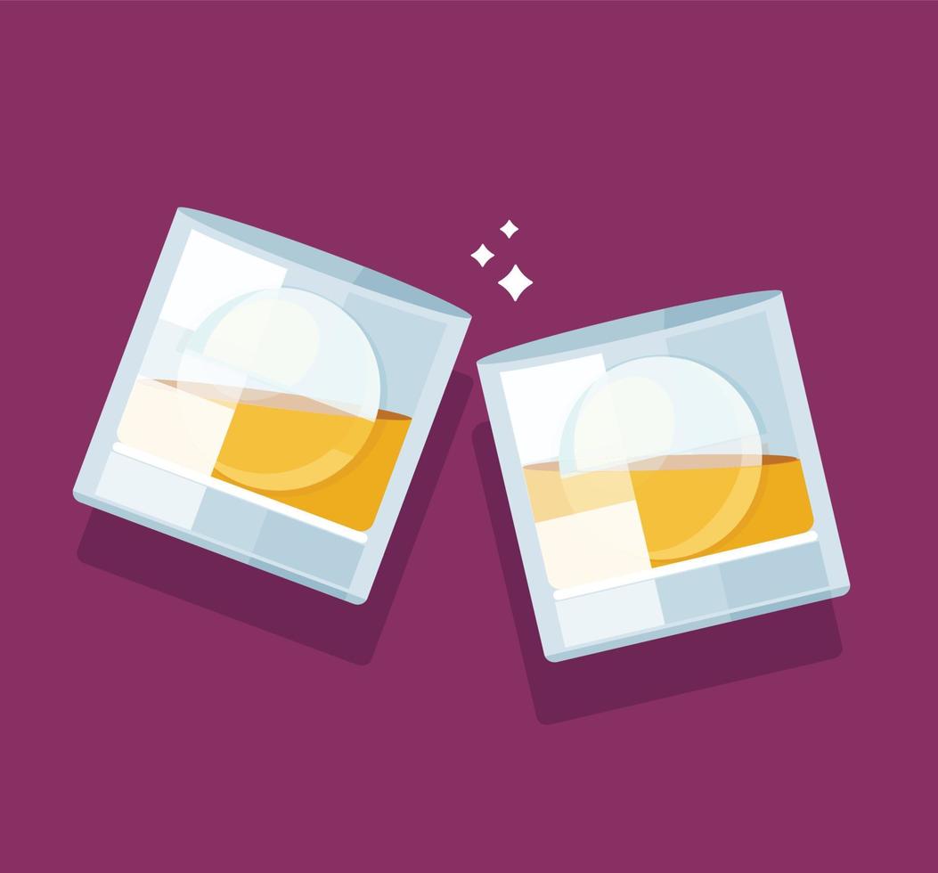 Cheers alcohol glasses vector illustration