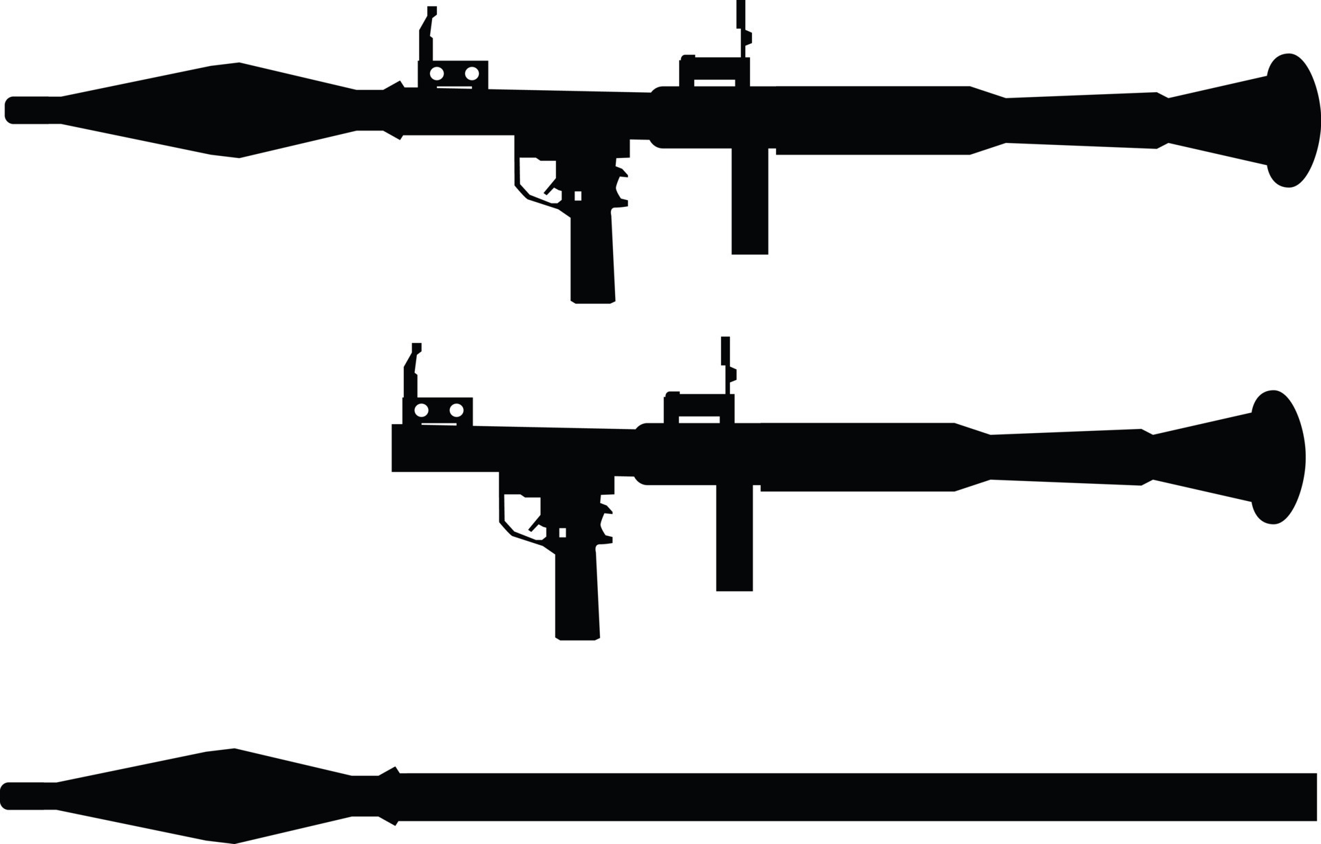 RPG-7 Rocket grenade icon on white background. rocket launcher sign