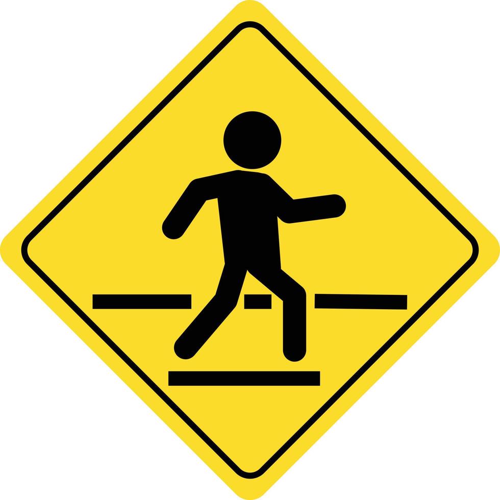 traffic road sign on white background. pedestrian crossing ahead. Pedestrian traffic symbol. flat style. vector