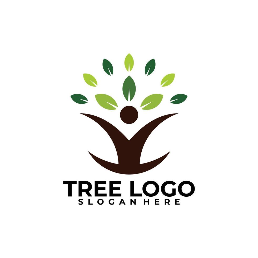 vector de icono de logotipo de árbol aislado