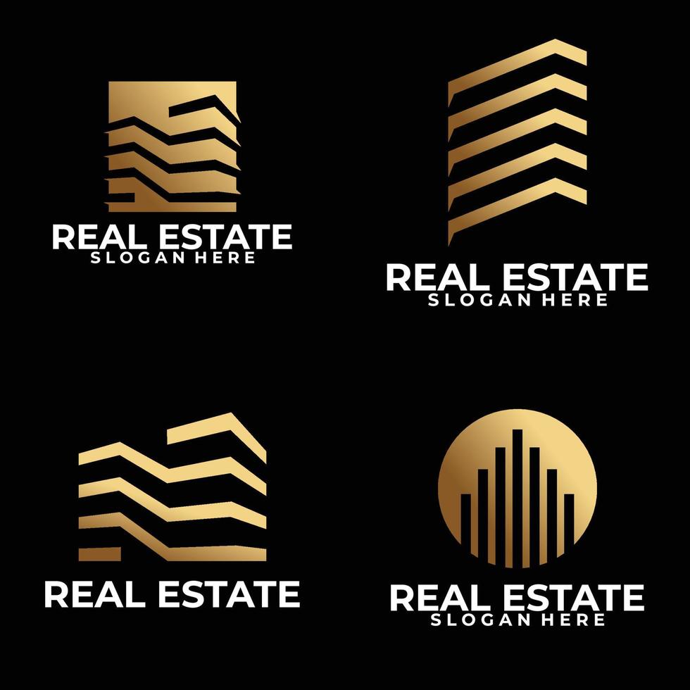 real estate logo set icon vector