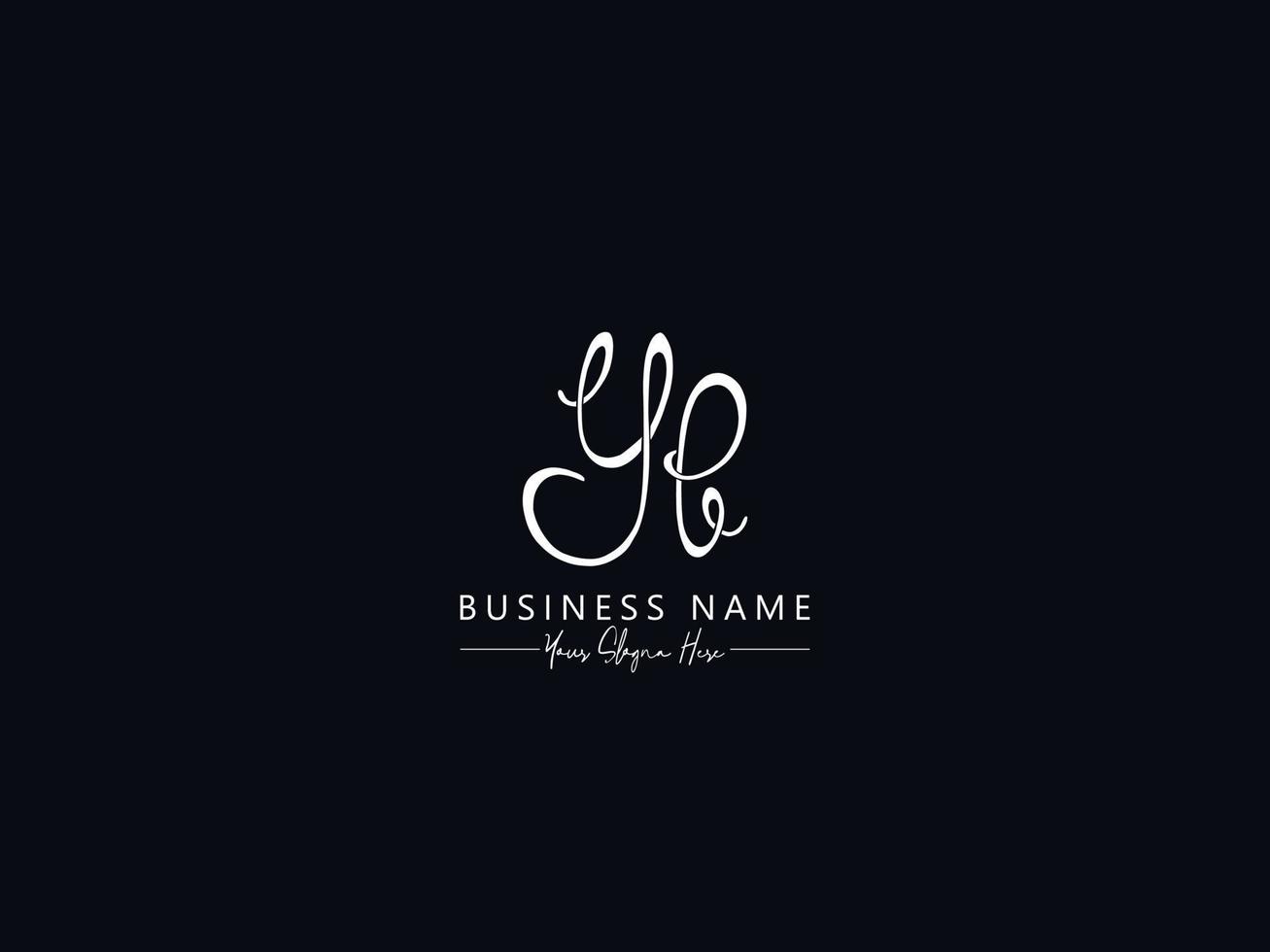 Handwriting Yb Signature Logo, Initial Yb Logo Letter Vector