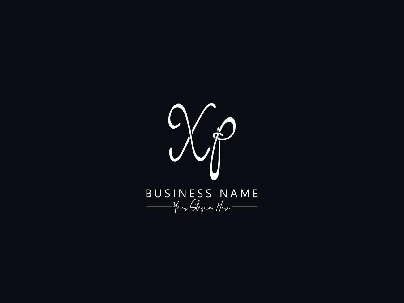 Minimalist Xp Signature Letter, Initial Xp Logo Design For Business vector