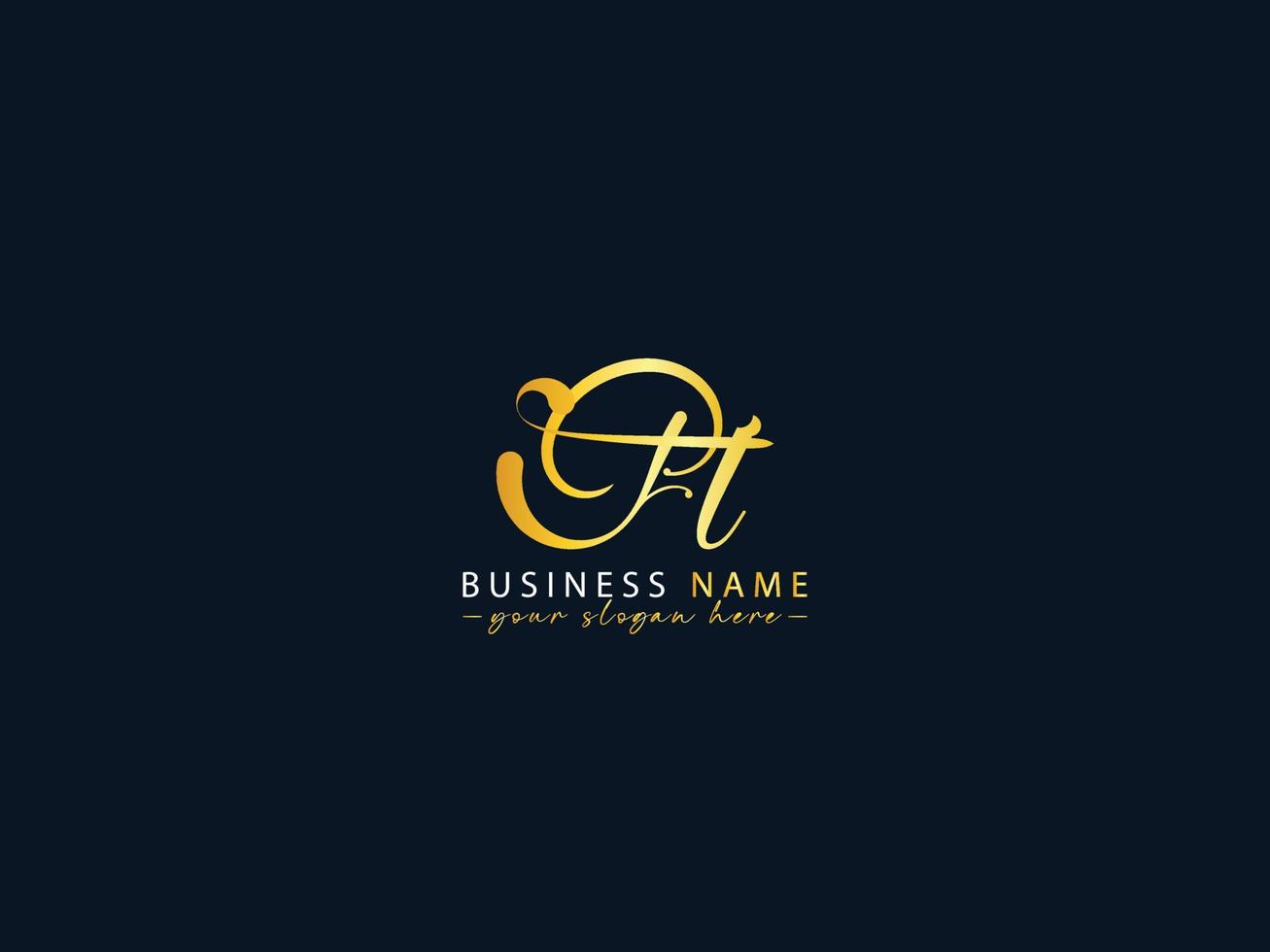 Monogram Ft Logo Icon, Initials ft Logo Letter Design vector
