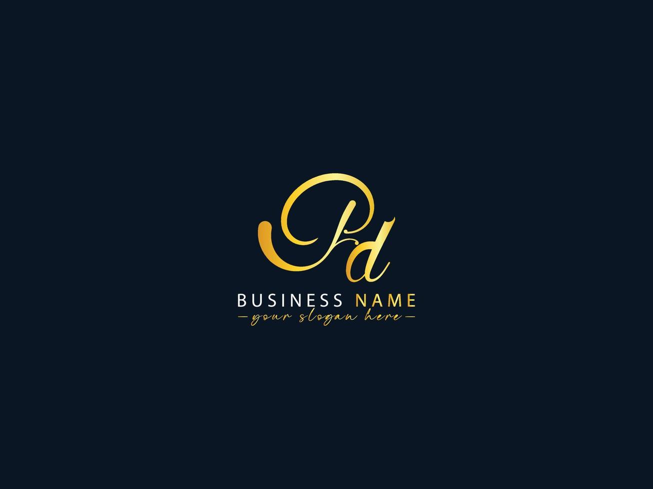Monogram Fd Logo Icon, Initials fd Logo Letter Design vector