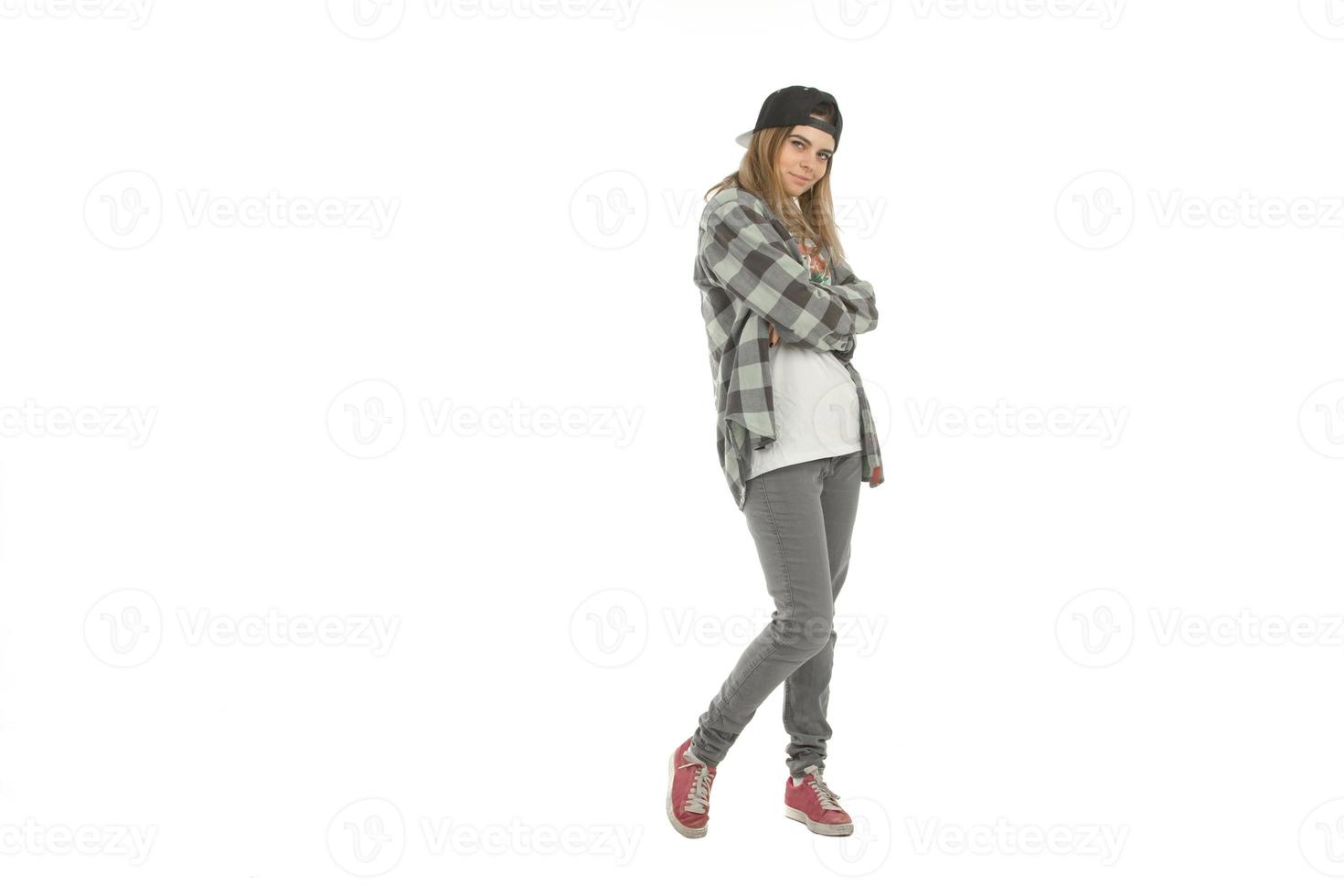 girl isolated on white photo