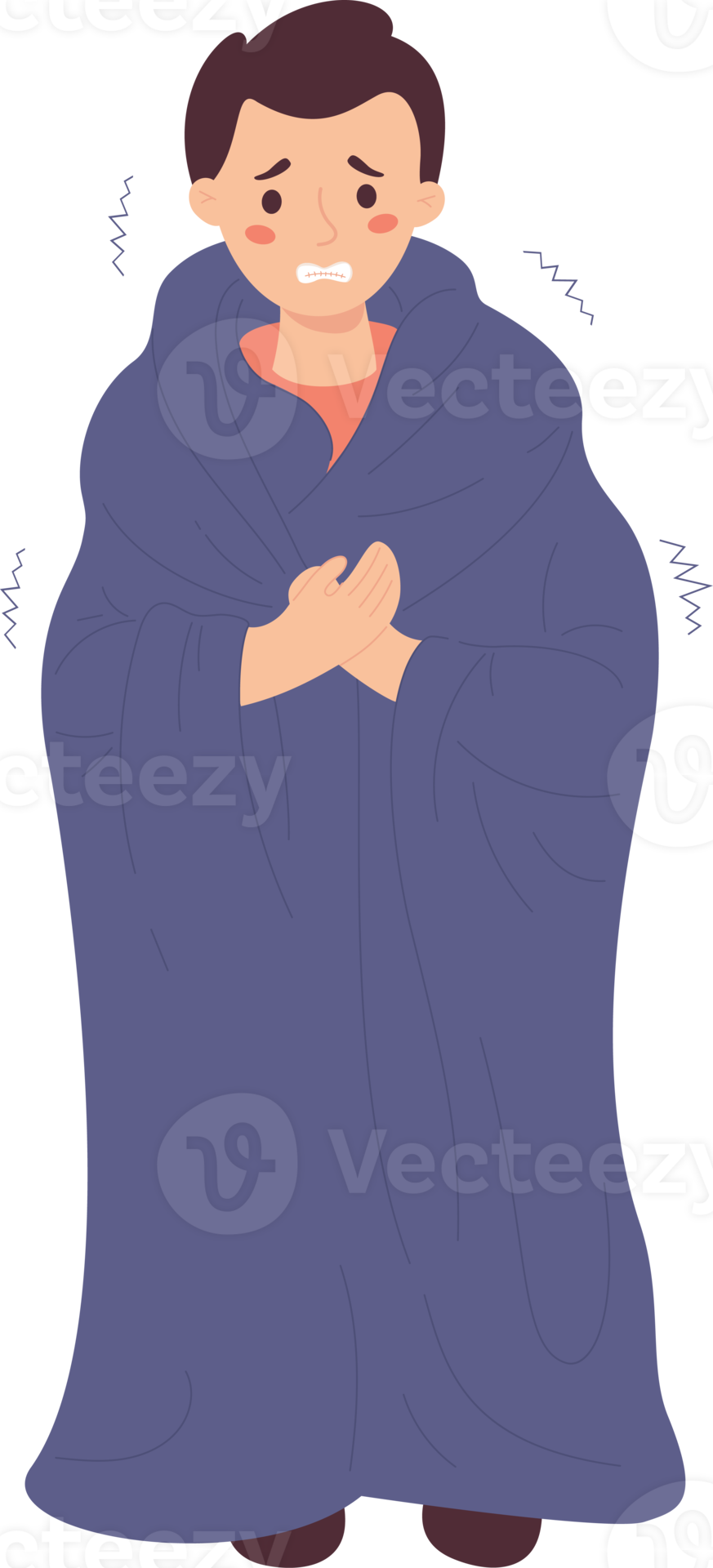 man wrapped in blanket, freezing 16473720 PNG