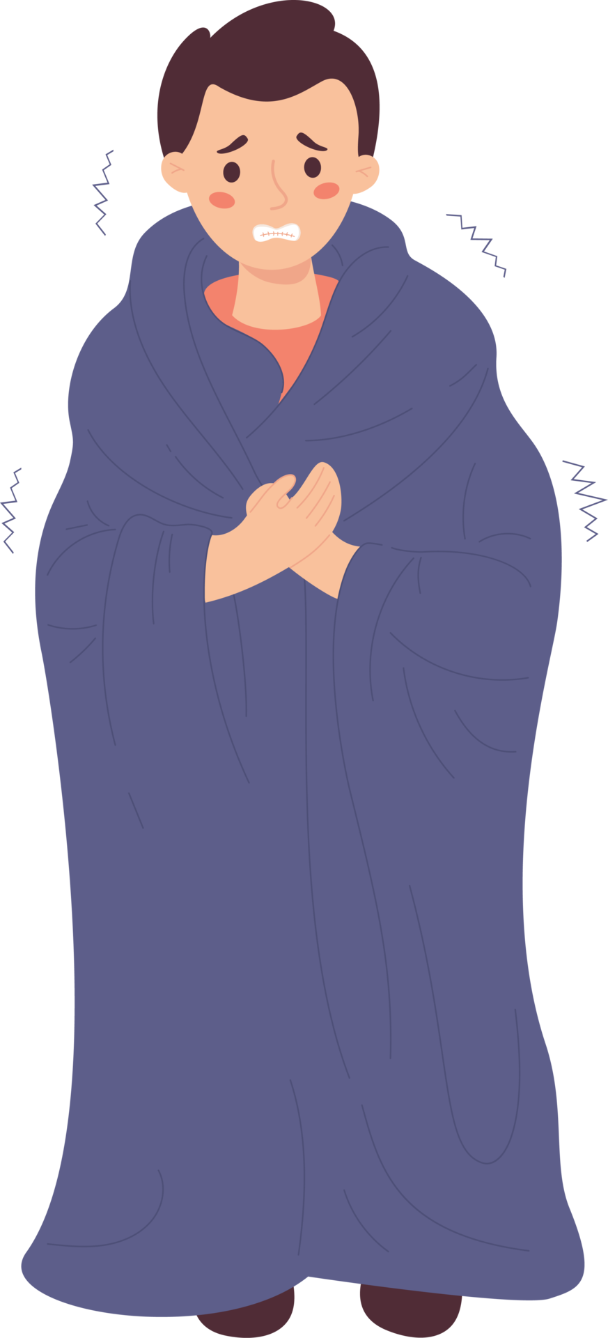 man wrapped in blanket, freezing 16473720 PNG