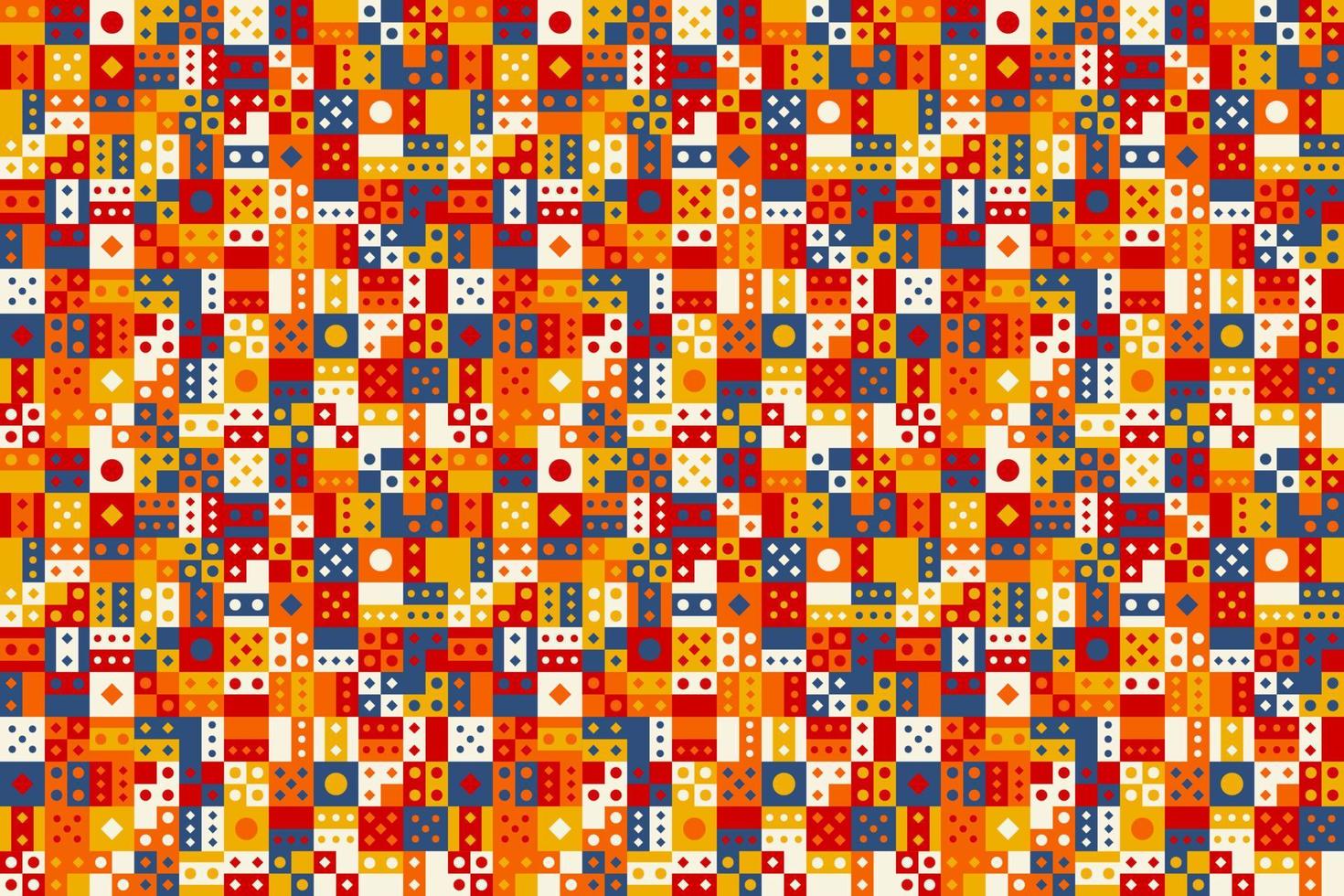 Colorful geometric shape mosaic pattern background vector