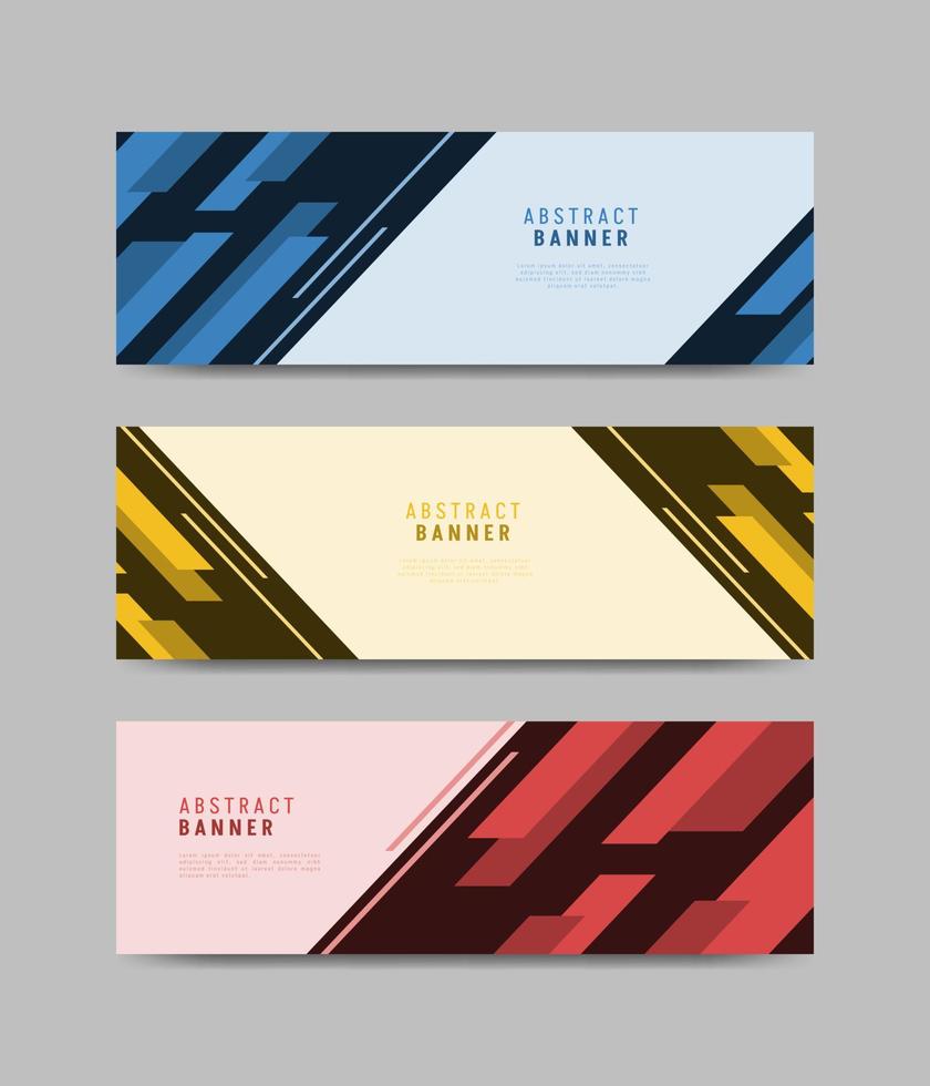 Modern business style banners with geometric shapes vector