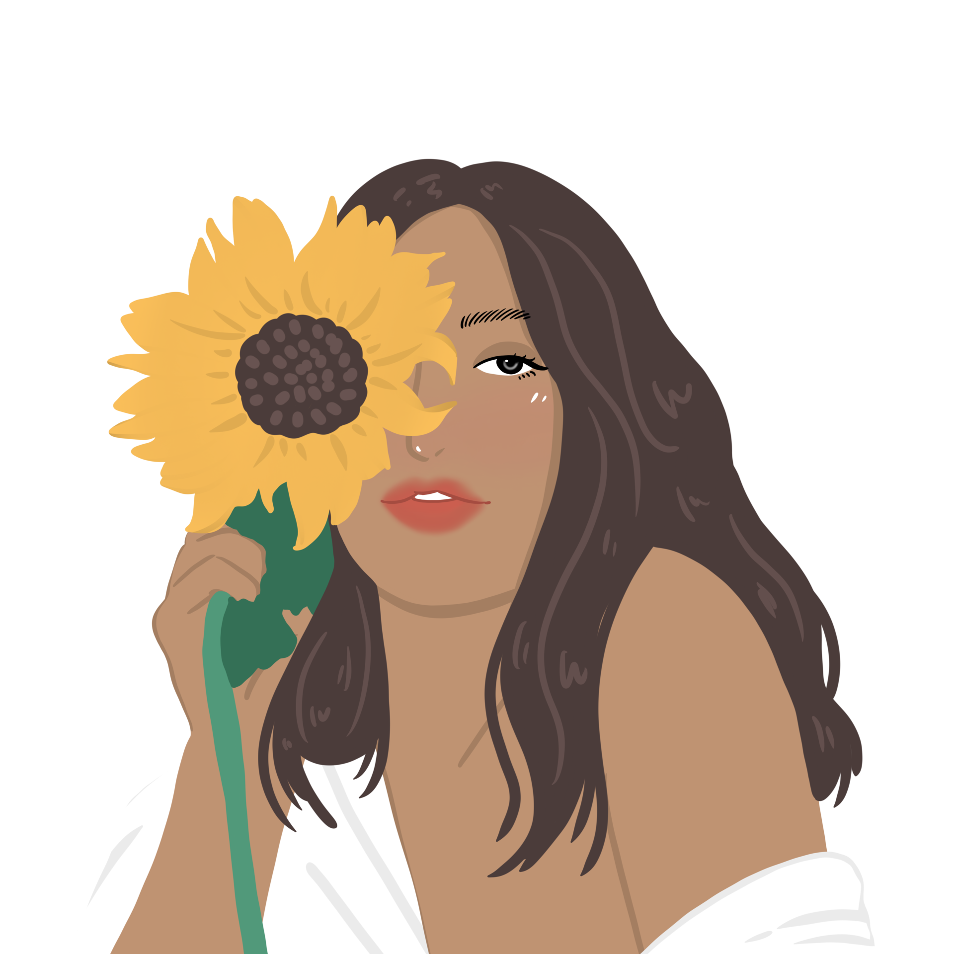 retrato de joven bella mujer con flores, día de la mujer 16474915 PNG